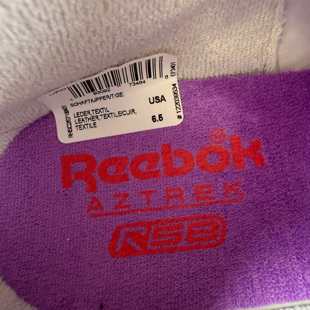 Reebok Aztrek R58 Unisex Running Shoes White Purple Red Mens 6.5 Womens 8 - Picture 6 of 8